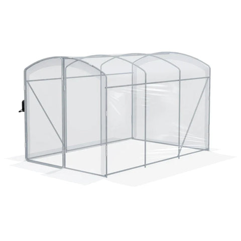 Rootz Greenhouse - Walk-In Tunnel Greenhouse - Film Greenhouse - Clear Film - Galvanized Steel Frame - Transparent - 300cm x 200cm x 195cm
