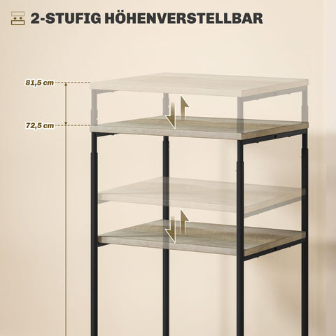 Rootz 3 Level Printer Stand - Mobile Printer Table - Adjustable Printer Holder - Height Adjustable - 39cm x 34.5cm x 72.5/81.5cm