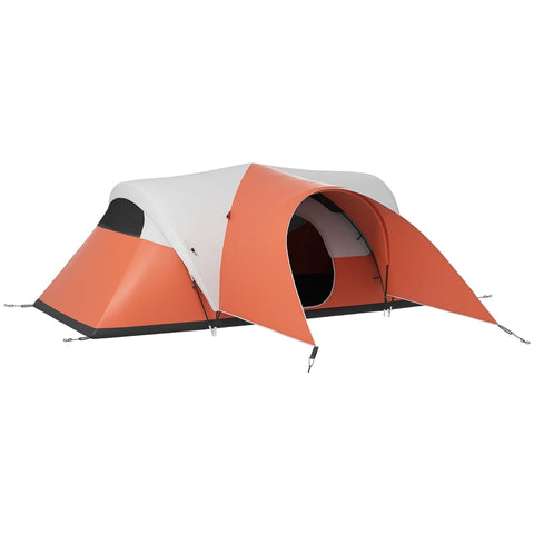 Rootz 5-6 Person Camping Tent - Family Tent - Waterproof Tent - Spacious Design - Enhanced Ventilation - 550L x 300W x 198H cm - Orange