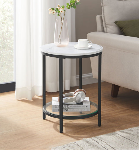 Rootz Side Table 2 Level - Accent Table - End Table - Sleek Design - 45cm x 55cm