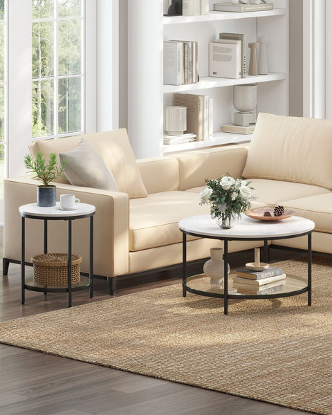 Rootz Side Table 2 Level - Accent Table - End Table - Sleek Design - 45cm x 55cm