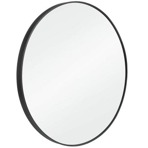 Rootz Round Mirror - Vanity Mirror - Wall Mirror - Aluminum Alloy Frame - MDF Backboard - Glass - Lightweight - Easy to Install - 61cm x 3.6cm x 61cm