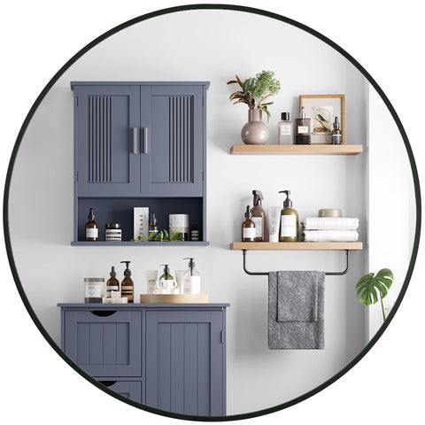 Rootz Round Mirror - Vanity Mirror - Wall Mirror - Aluminum Alloy Frame - MDF Backboard - Glass - Lightweight - Easy to Install - 61cm x 3.6cm x 61cm