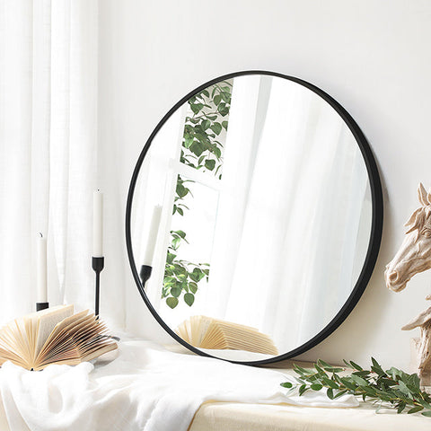 Rootz Round Mirror - Vanity Mirror - Wall Mirror - Aluminum Alloy Frame - MDF Backboard - Glass - Lightweight - Easy to Install - 61cm x 3.6cm x 61cm