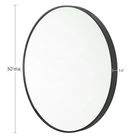 Rootz Round Mirror - Vanity Mirror - Wall Mirror - Aluminum Alloy Frame - MDF Backboard - Glass - Lightweight - Easy to Install - 61cm x 3.6cm x 61cm