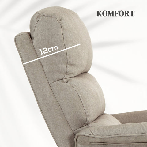 Rootz Relaxation Armchair - TV Armchair - Recliner Chair - Stand-Up Aid - Adjustable Backrest/Footrest - 66 x 90 x 96 cm - Grey