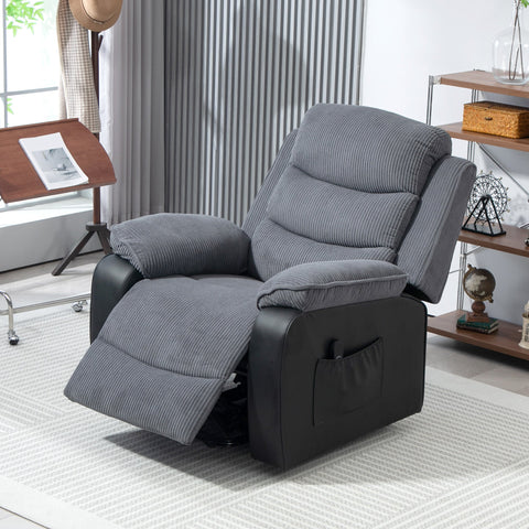 Rootz Riser Recliner Chair - Stand-Up Chair - Electric TV Chair - Remote Control - 96cm x 96cm x 108cm - Grey Corduroy Cover