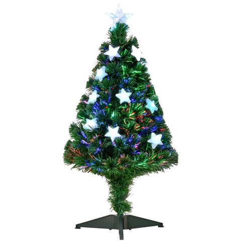 Rootz Artificial Christmas Tree with LED Lights - Holiday Tree - Festive Decor - Realistic Design - Easy Setup - 90cm x 45cm - PVC and Metal
