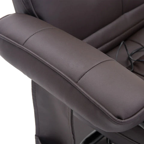 Rootz Massage Chair - Relaxation Chair - Including Footstool - 10 Vibration Points - 1 Remote Control - Brown - 77cm x 84cm x 95cm