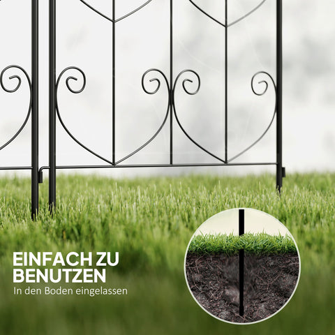 Rootz Rankgitter Metal 2 Set - Garden Privacy Screen - Climbing Plant Support - Rustproof - 50x120cm Black