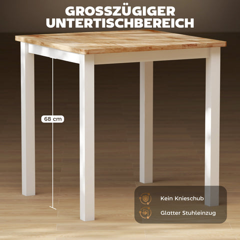 Rootz Dining Table - Wooden Table - Kitchen Table - Space-Saving Design - 69cm x 69cm x 72.5cm