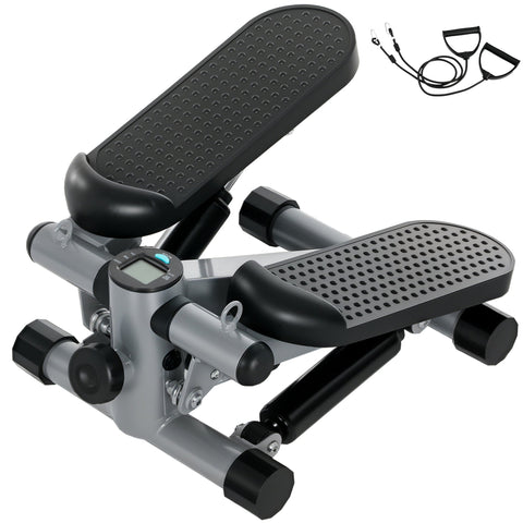 Rootz 2 in 1 Mini Stepper - Home Exercise Equipment - Fitness Stepper - LCD Display - Strengthens Core & Arms - 41 x 30.5 x 18.5 cm Grey, Black