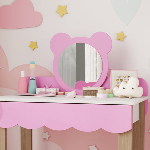 Rootz Children's Hairdressing Set - Vanity Table - Kids Beauty Station - Safe Play - 68cm x 35cm x 86cm