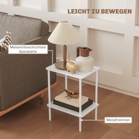 Rootz 2 Tier Side Table - Accent Table - Coffee Table - Extra Storage - 40cm x 30cm x 52.2cm