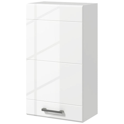 Rootz Hanging Bathroom Cabinet - Wall Cabinet - Bathroom Storage - Adjustable Shelf - Hygienic MDF - 37 x 22.5 x 70 cm - Gloss White