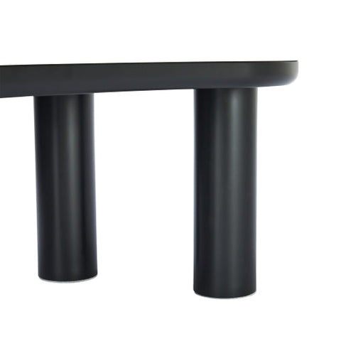 Rootz Coffee Table - Irregular Bone-Shaped - MDF Table - Floor Protection - 113cm x 58cm x 40.5cm - Modern Black Design