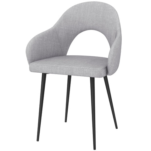 Rootz Upholstered Dining Chair - Minimalist Style - Gray and Black - Stain-Resistant - 56cm x 58.5cm x 84.5cm