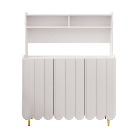 Rootz Modern Sideboard - Buffet Cabinet - Storage Console - Elegant Golden Legs - 120 x 40 x 150.8 cm