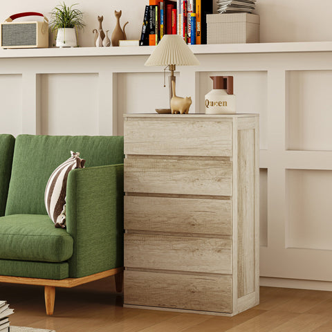 Rootz Chest of Drawers 5-Drawer Storage - Dresser - Handless Design - Spacious Organization - 60cm x 38cm x 100cm