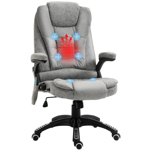 Rootz Massage Office Chair - Ergonomic Executive Chair - Heating Elements - Height Adjustable - 68cm x 72cm x 110-120cm - Gray