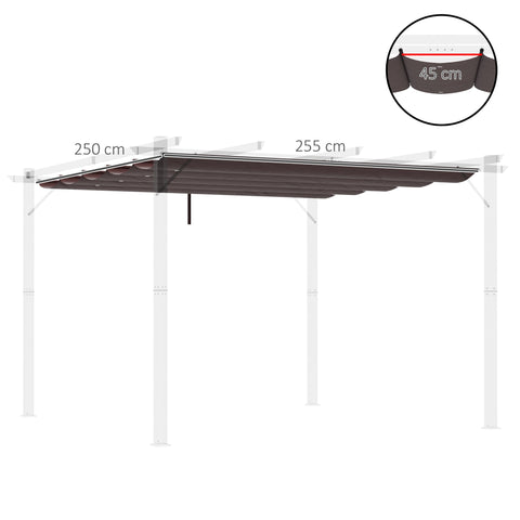 Rootz Roof Cover for Retractable Pavilion - Pergola Cover - Canopy Cover - Sun Protection - 250cm x 255cm