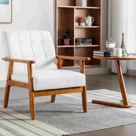 Rootz Mid-Century Modern Leisure Chair - Armchair - Lounge Seat - High Comfort - 77cm x 64.5cm x 71cm