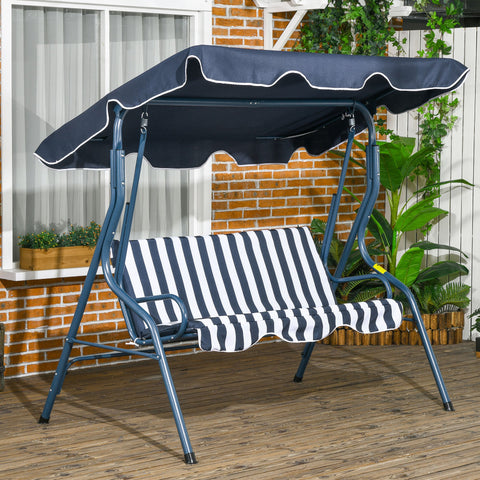 Rootz 3-Seater Garden Lounger - Outdoor Sofa - Patio Settee - Waterproof Roof, Adjustable - 1.7m x 1.1m x 1.53m