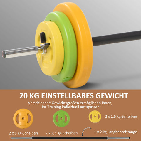 Rootz 20kg Dumbbell Set - Free Weights - Cast Iron Weights - Slip-Resistant Handle - Ø28 x 130cm