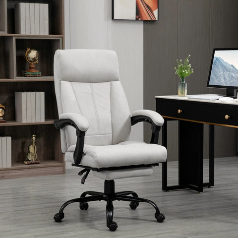 Rootz Vinsetto Massage Office Chair - Ergonomic Desk Chair - Executive Computer Chair - Six Vibration Massage Points - 155° Recline and Footrest - Adjustable Seat Height - 65W x 74D x 111-119H cm