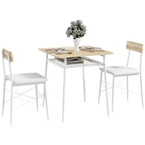 Rootz Dining Table and Chair Set - Kitchen Table with Chairs - Steel Frames - Space Saving - 70cm x 70cm x 75cm