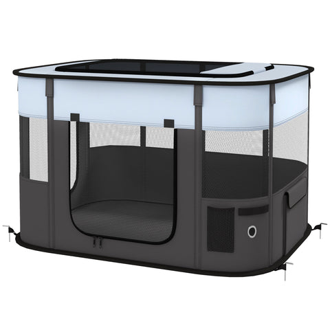 Rootz Foldable Pet Play Run - Puppy Playpen - Kitten Enclosure - Ventilated - 94x74x60cm - Portable with Storage Bag for Indoor/Outdoor Use