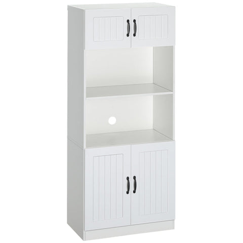 Rootz Kitchen Cabinet - Kitchen Buffet Cabinet - Country House Style - 2 Cabinets - 2 Shelves - Chipboard - White - 70 Cm X 40 Cm X 170 Cm