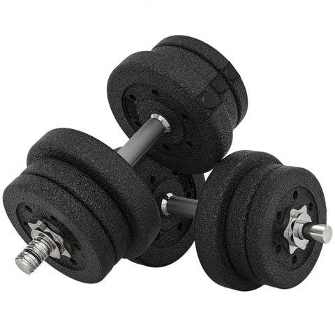 Rootz Kurzbar Set 25kg Dumbbell Set - Home Gym Weights - Adjustable Dumbbells - Muscle Building - Steel & Synthetic Leather - 21cm x 21cm