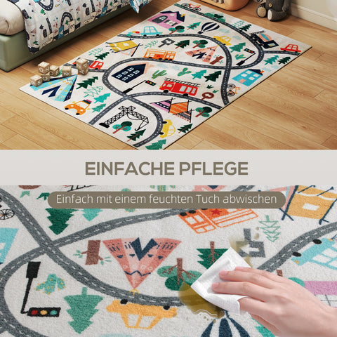 Rootz Carpet - Motorway Pattern - Soft Fleece Rug - Non-Slip Design - Easy to Care - 160cm x 120cm x 0.7cm