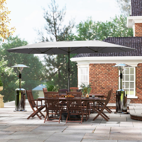 Rootz Double Sunshield Parasol - UV Protection Shade - Steel Sun Umbrella - Coolness & Stability - 436 x 260 cm