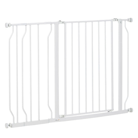 Rootz Door Guard Pet Safety Gate - Sturdy Steel - ABS Plastic - Double Locking - Adjustable 75cm to 115cm - Wall Mount - 115 x 76cm