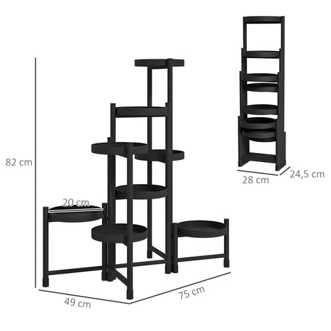 Rootz 8 Level Indoor Plant Stand - Plant Shelf - Plant Frame - Illuminates Room - 75cm x 49cm x 82cm