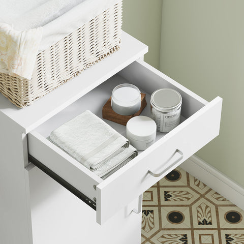 Rootz High Bathroom Cabinet - Storage Unit - Tall Organizer - Maximum Storage - 35cm x 30.5cm x 179cm - White