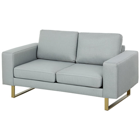 Rootz 2-Seater Sofa - Couch - Loveseat - Comfortable Seating - 145cm x 82cm x 78cm - Grey