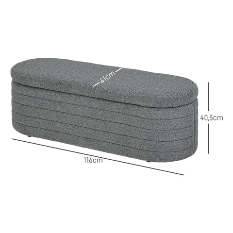 Rootz Padded Bed Bench - Storage Ottoman - Window Seat - 100% Polyester - Eucalyptus Wood Frame - 116cm x 41cm x 40.5cm