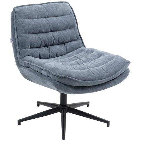 Rootz Rotatable Office Chair - Swivel Chair - Upholstered Seat - Comfort with Foam Padding - 65.5b x 76t x 80h cm - Grey