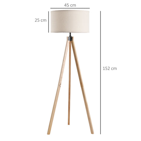 Rootz Floor Lamp - Scandinavian Style Light Fixture - Pine Wood Stand - Warm Ambient Lighting - Ø 45 x 152H cm