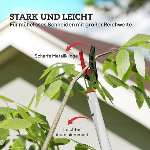 Rootz 1.8m Tree Traps - Pruning Shears - Long-Stemmed Garden Scissors - Lightweight Aluminum Handle - 180cm x 10cm x 3cm