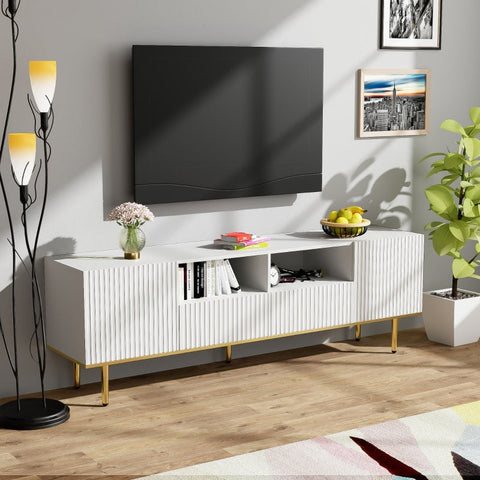 Rootz Modern TV Cabinet - Media Console - Entertainment Unit - Luxurious Design - 165cm x 36cm x 55cm