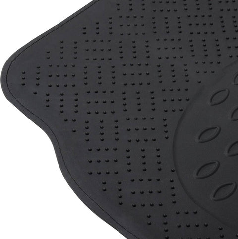 Rootz Universal Auto Footmats Set - Car Floor Mats - Durable Car Liners - Optimal Protection - 69x49cm Front, 46x47cm Rear - Silver Chrome Optics