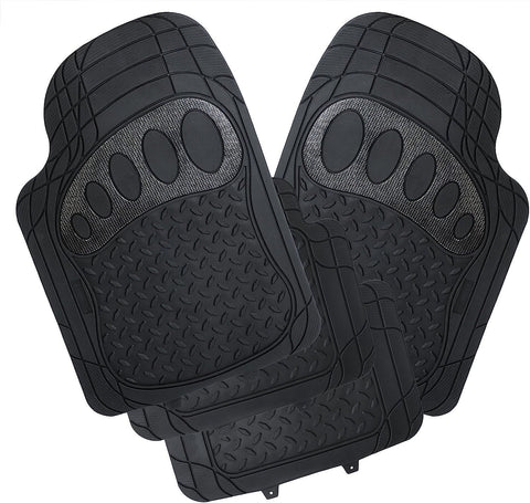 Rootz Car Floor Mat Set - Rubber Mats - Universal Fit - Waterproof - Easy to Clean - 48.5cm x 71cm, 48.5cm x 44cm