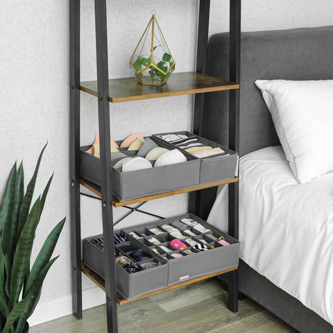 Rootz 4 Piece Set Underwear Organizer - Drawer Organizer - Closet Organizer - Fabric Storage Boxes - 33cm x 10cm x 30cm