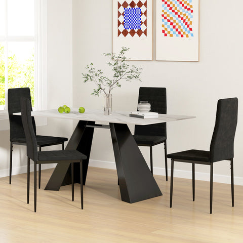 Rootz 4 Set Dining Chairs - Armless Chairs - Upholstered Seat - Lumbar Support - 41cm x 50cm x 97cm