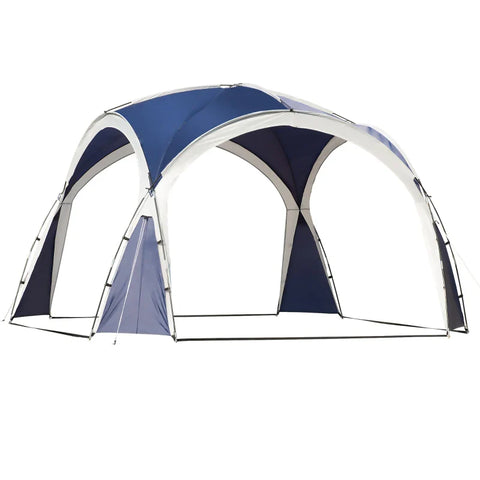Rootz 6-8 Person Dome Tent - Gazebo - Protection from Sun and Drizzle - Polyester - Blue + Gray - 3.5 x 3.5 x 2.22 m