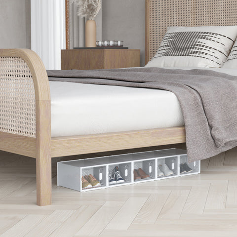 Rootz 18-Part Shoe Shelf - Stackable Shoe Boxes - Magnetic Doors - Dust-Free Storage - 28 x 36 x 21 cm